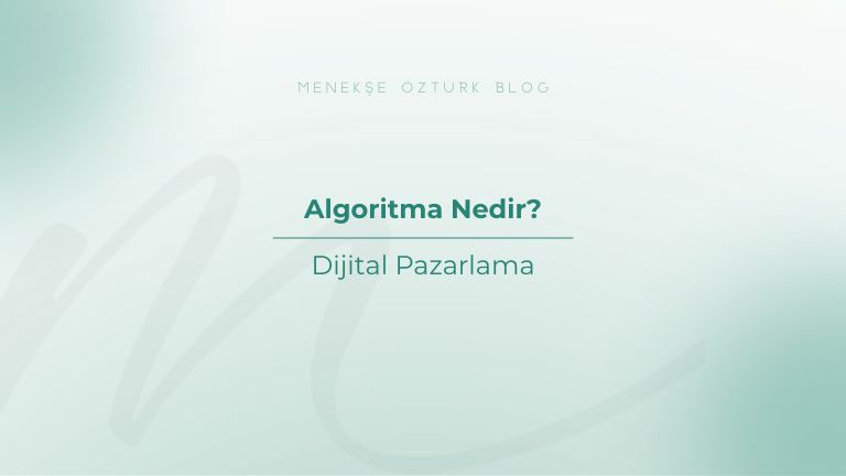 algoritma nedir menekse ozturk